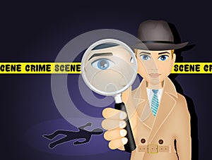 Detective on crime scene