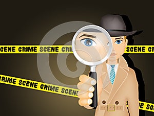 Detective on crime scene