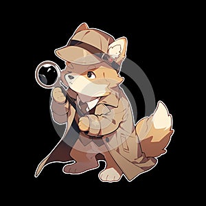 A detective dog who solves crimes, AI Generated, Sticker ver.15