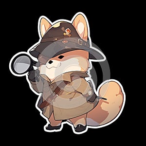 A detective dog who solves crimes, AI Generated, Sticker ver.19