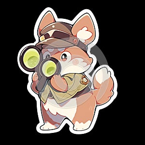 A detective dog who solves crimes, AI Generated, Sticker ver.3