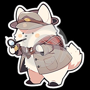 A detective dog who solves crimes, AI Generated, Sticker ver.8