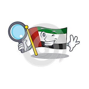 Detective flag united arab emirates isolated cartoon