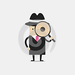 Detective holding a magnifying glass.
