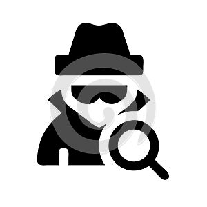 Detective icon flat vector