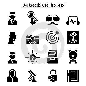 Detective icon set vector illustration graphic design