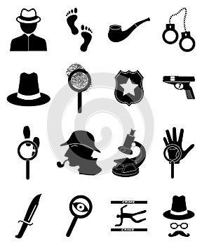 Detective icons set