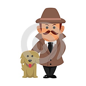 Detective private eye mascot character design illustration template