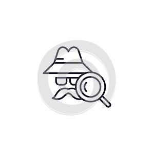 Detective linear icon concept. Detective line vector sign, symbol, illustration.