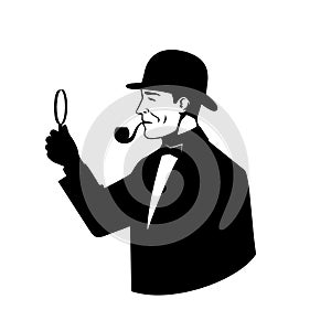 Detective with a magnifying glass.