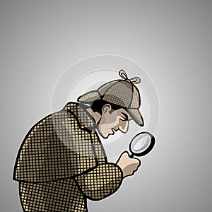 Detective with a magnifying glass