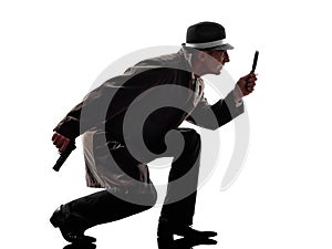 Detective man criminal investigations silhouette