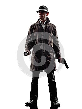 Detective man criminal investigations silhouette