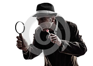 Detective man criminal investigations silhouette