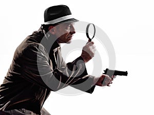 Detective man criminal investigations silhouette