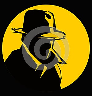 detective silhouette cartoon