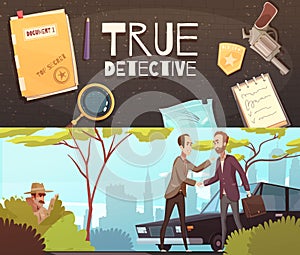 Detective Story Banners Set