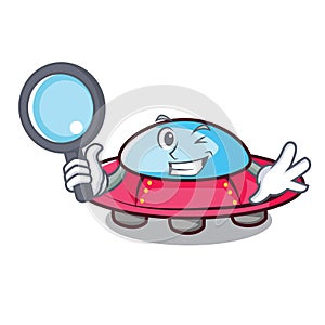 Detective ufo character cartoon style