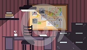 Detectives office vector concept