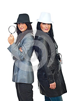 Detectives women with hats photo