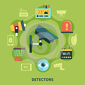 Detectors Home Security Round Composition