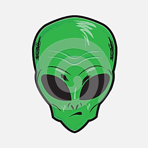 Deteiled alien face T-shirt design