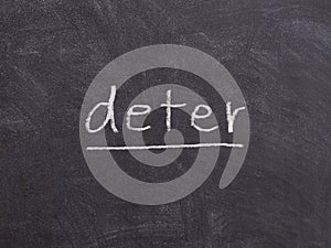 Deter concept word