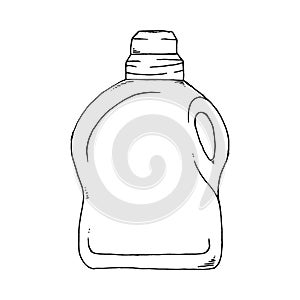 Detergent bottle hand drawn. Vector illustration cleaning products bottles