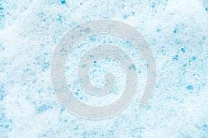Detergent Foam on Blue Background