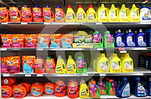 Detergents in supermarket