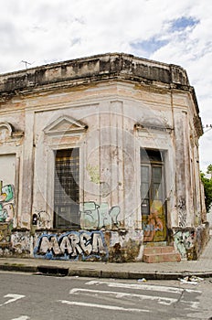 Deteriorated facade