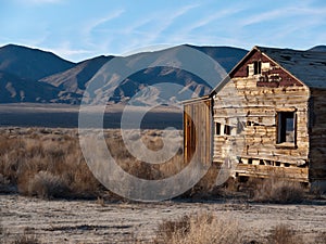 Deteriorating homestead in the northern Nevada desert
