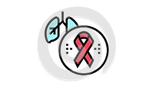 deterioration of lung function in hiv infected patients color icon animation