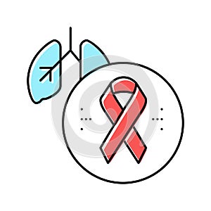 deterioration of lung function in hiv infected patients color icon vector illustration photo