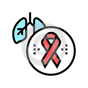 deterioration of lung function in hiv infected patients color icon vector illustration