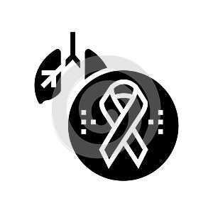 deterioration of lung function in hiv infected patients glyph icon vector illustration