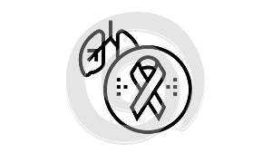 deterioration of lung function in hiv infected patients line icon animation