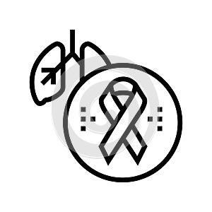 deterioration of lung function in hiv infected patients line icon vector illustration