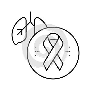 deterioration of lung function in hiv infected patients line icon vector illustration