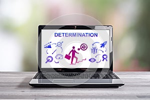 Determination concept on a laptop screen