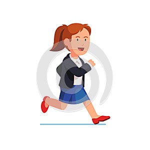 Determined business woman running fast