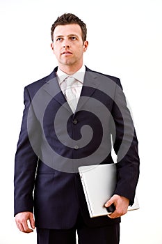 Determined businessman isolated