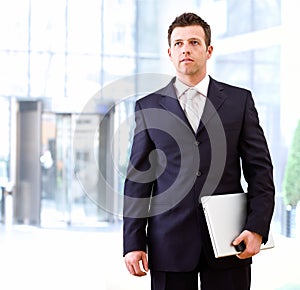 Determined businessman outdoor