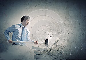 Determined businessman