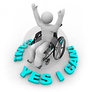 Determined Wheelchair Person - Yes I Can