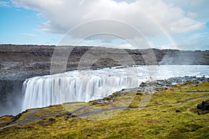 Detifoss Waterfall and Rainbow, Iceland
