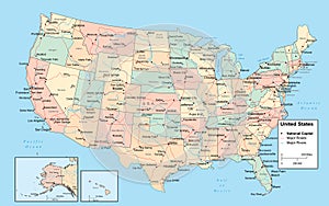 Detiled USA map