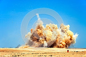 Detonating blasting on the construction site