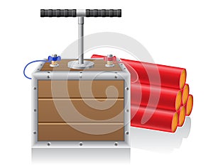 Detonating fuse and dynanite vector illustration