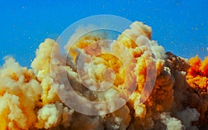 Detonator blast on the construction site in the Arabian desert